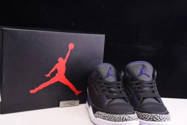 MaikeSneakers 3 Retro Air CT8532-050 Black Court Purple Jordan 0809